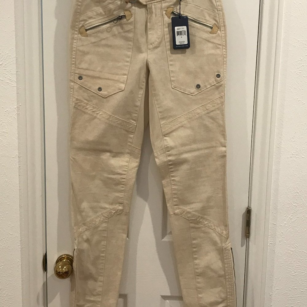 NWT Ralph Lauren Blue Label Cream Cargo Pants Size 8